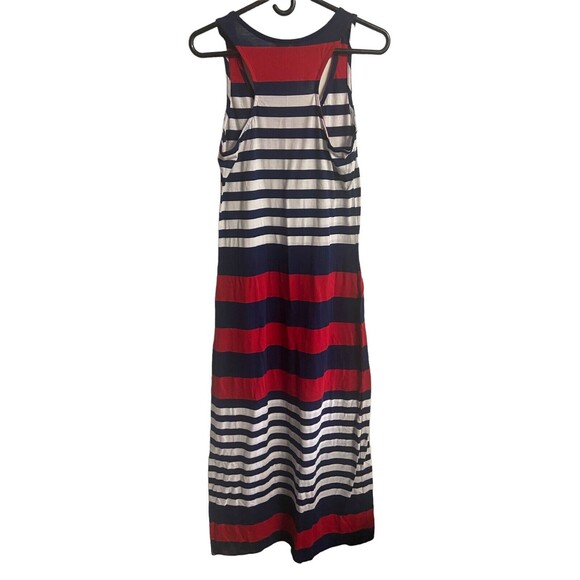 Just Love Maxi Dress Women Striped Knit  Sleeveless V Neck Patriotic Size Large - Picture 3 of 6